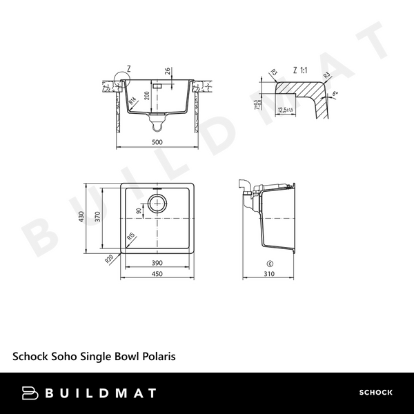 Schock Soho Single Bowl Polaris White