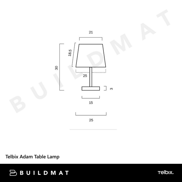 Telbix Adam Table Lamp Black