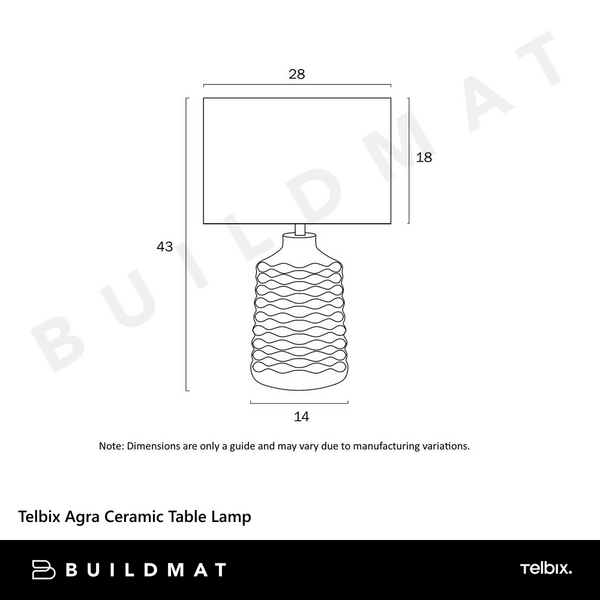 Telbix Agra Ceramic Table Lamp Yellow