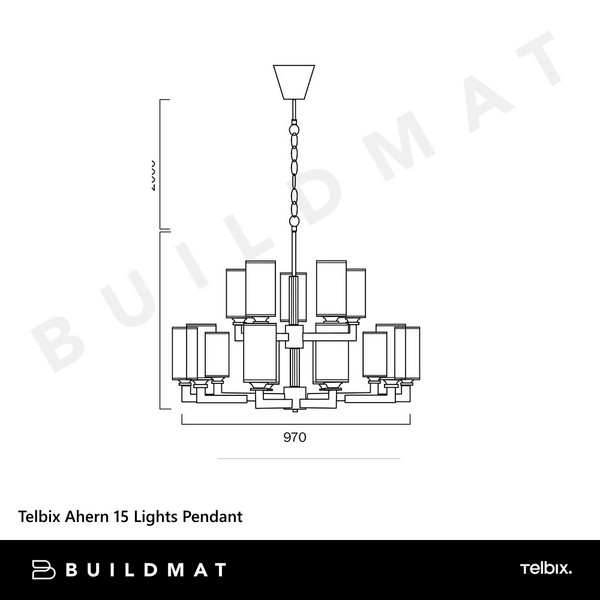 Telbix Ahern 15 Lights Pendant Solid Brass