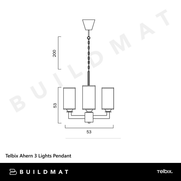 Telbix Ahern 3 Lights Pendant Solid Brass