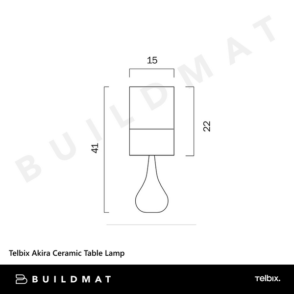 Telbix Akira Ceramic Table Lamp White Oak