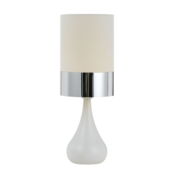 Telbix Akira Ceramic Table Lamp White Chrome