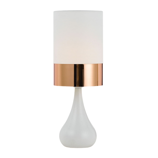 Telbix Akira Ceramic Table Lamp White Copper