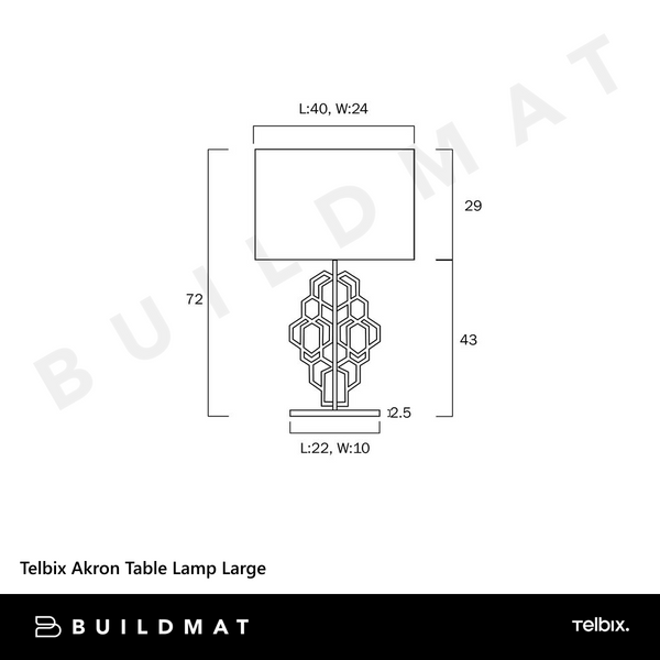 Telbix Akron Table Lamp Large Black