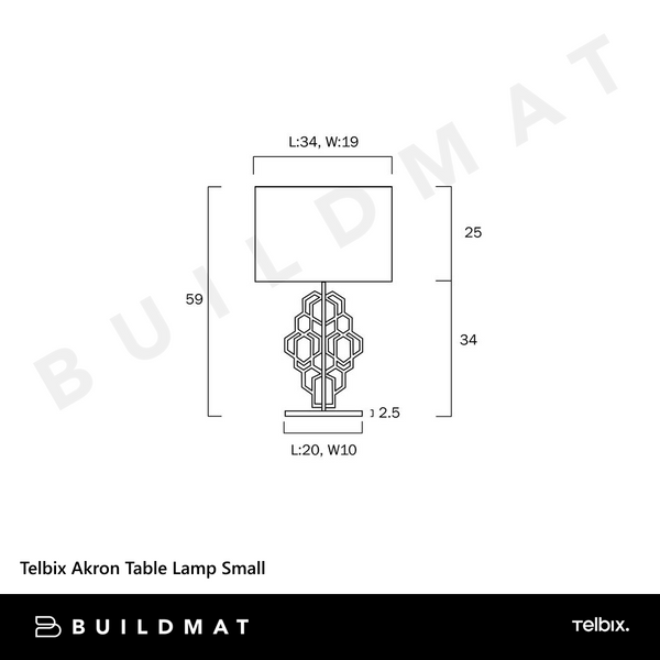Telbix Akron Table Lamp Small Black