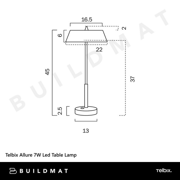 Telbix Allure 7W Led Table Lamp Black Gold