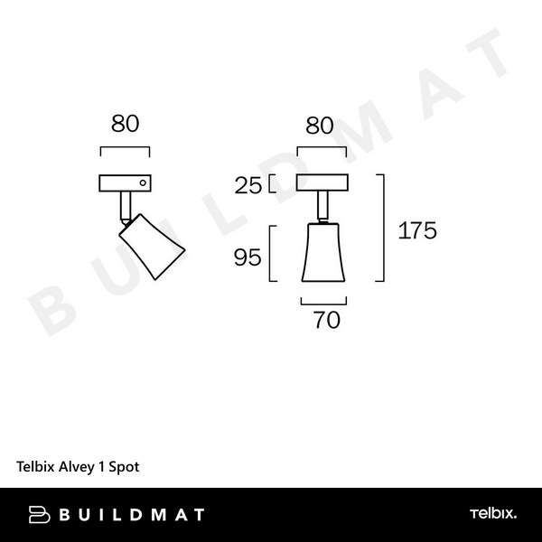 Telbix Alvey 1 Spot Black