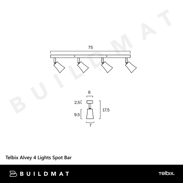 Telbix Alvey 4 Lights Spot Bar White