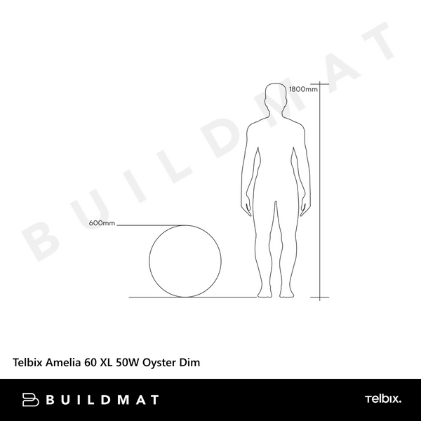 Telbix Amelia 60 XL 50W Oyster Dim White Clear