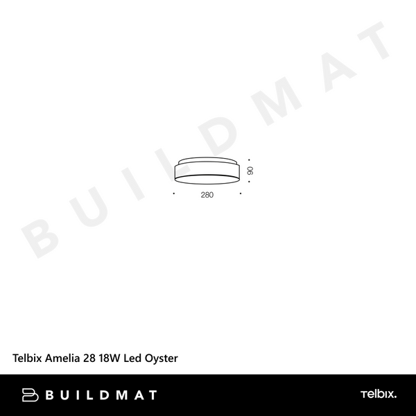 Telbix Amelia 28 18W Led Oyster 3CCT White Clear