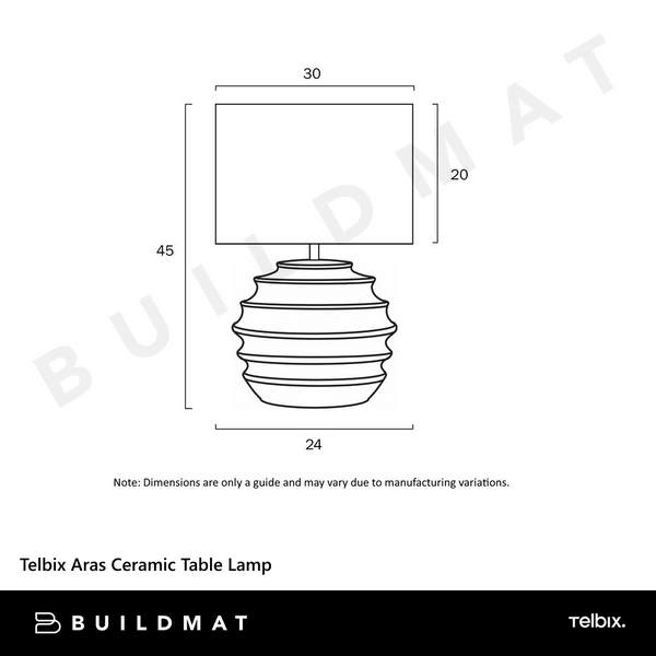 Telbix Aras Ceramic Table Lamp Silver