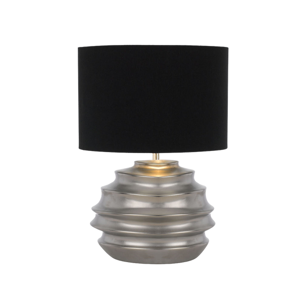 Telbix Aras Ceramic Table Lamp Silver