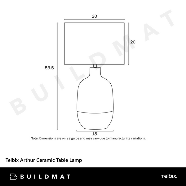Telbix Arthur Ceramic Table Lamp Rust