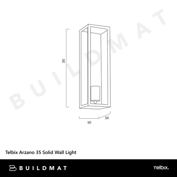 Telbix Arzano 35 Solid Brass Wall Light Antique Brass