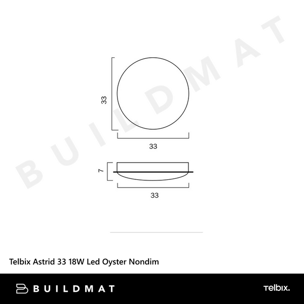 Telbix Astrid 33 18W Led Oyster Nondim Oak