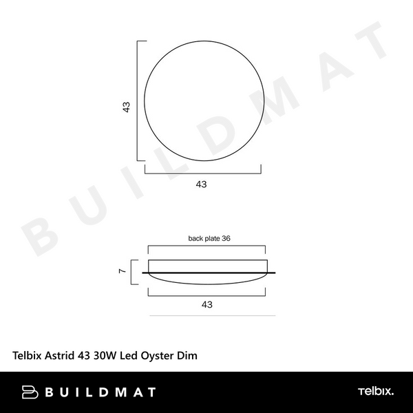 Telbix Astrid 43 30W Led Oyster Dim Oak