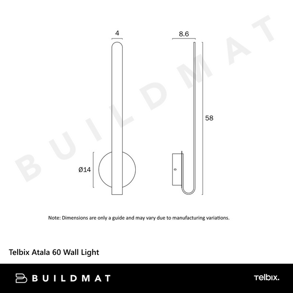 Telbix Atala 60 Wall Light White