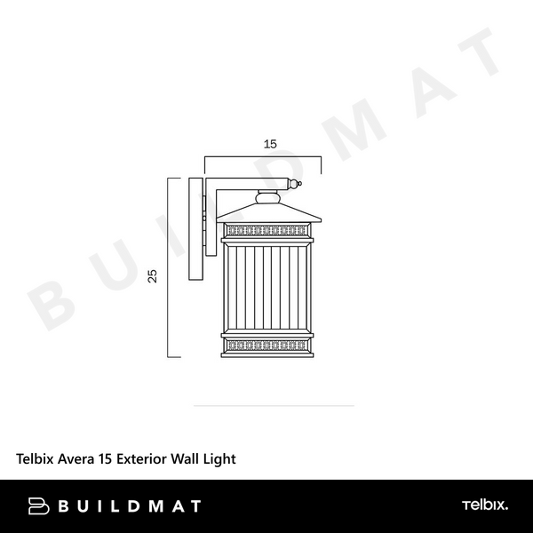 Telbix Avera 15 Exterior Wall Light Brass