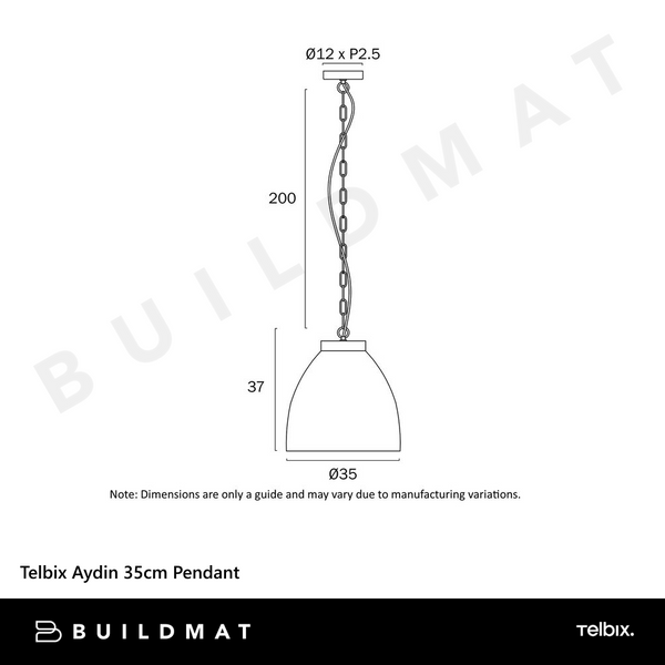 Telbix Aydin 35cm Pendant Antique Brass
