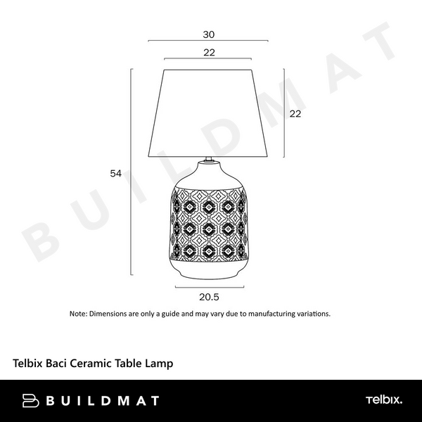 Telbix Baci Ceramic Table Lamp Yellow