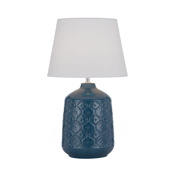 Telbix Baci Ceramic Table Lamp Blue
