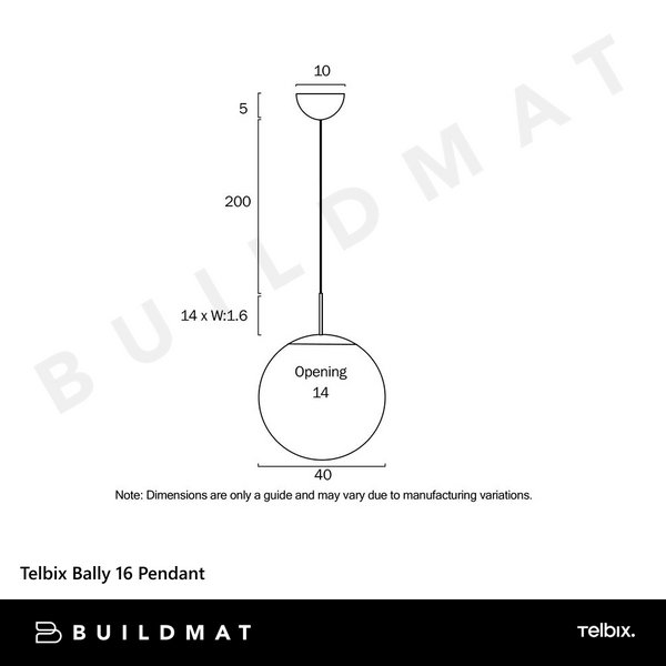 Telbix Bally 16 Pendant Antique Gold