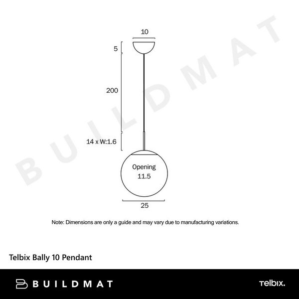 Telbix Bally 10 Pendant Black