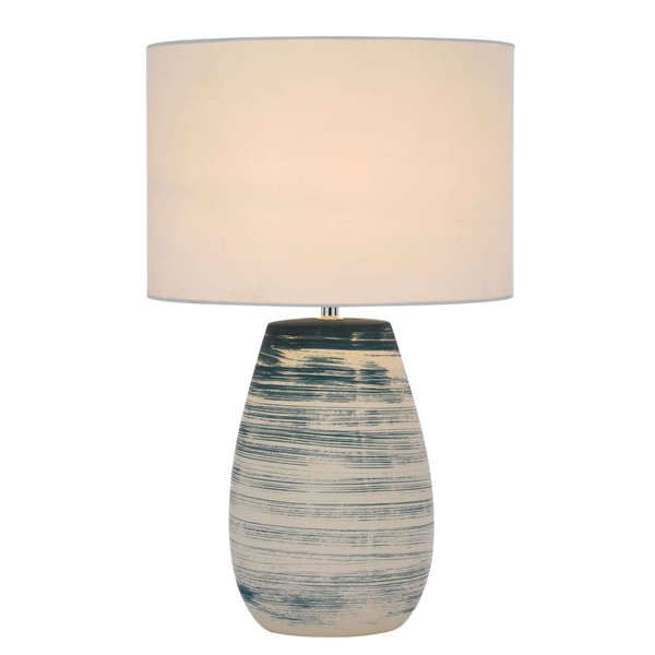 Telbix Batik Ceramic Table Lamp Blue