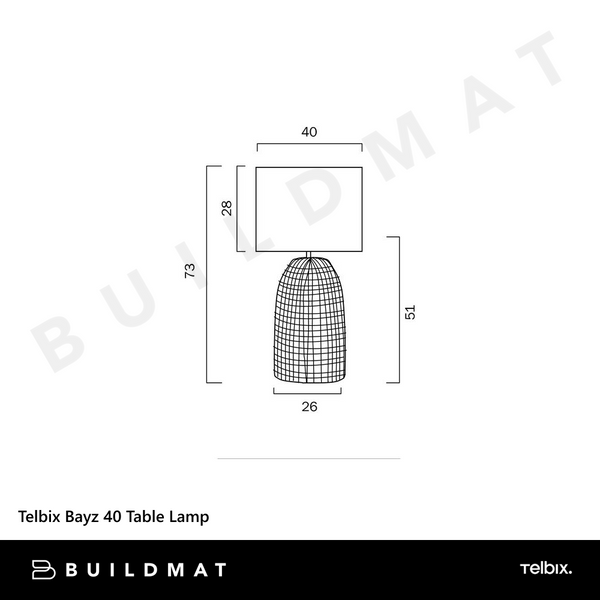 Telbix Bayz 40 Table Lamp Grey