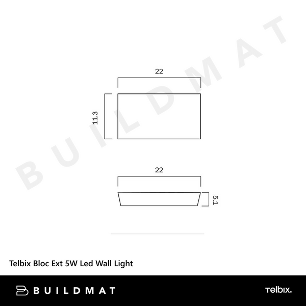 Telbix Bloc Ext 5W Led Wall Light White