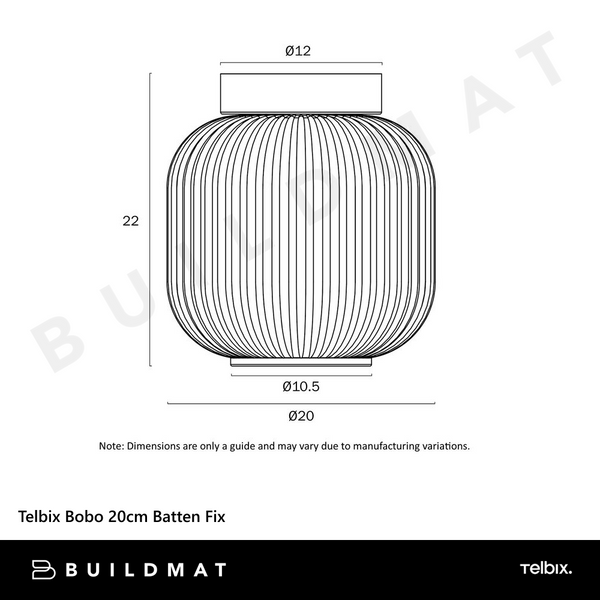 Telbix Bobo 20cm Batten Fix Black Clear