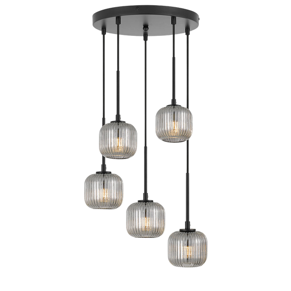 Telbix Bobo 5 Pendant Black Smoke