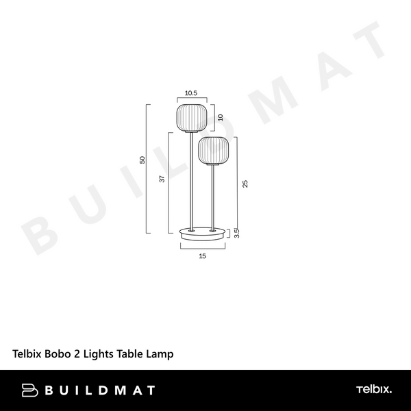 Telbix Bobo 2 Lights Table Lamp Antique Gold