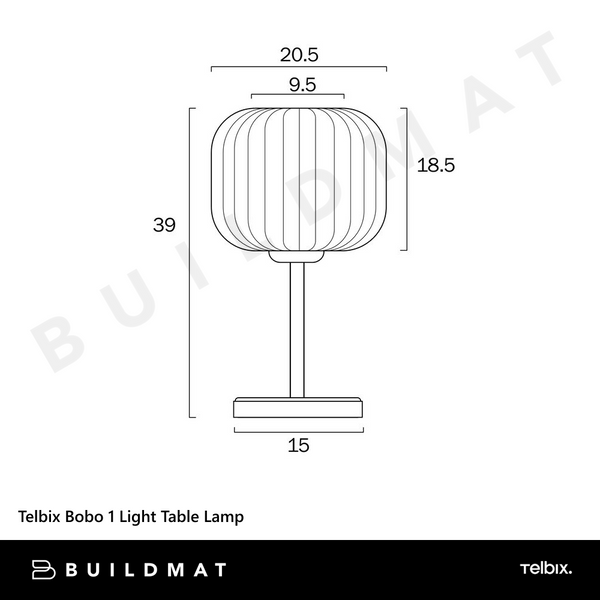 Telbix Bobo 1 Light Table Lamp Black