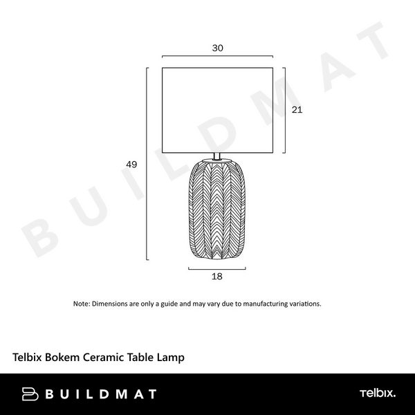 Telbix Bokem Ceramic Table Lamp Blue