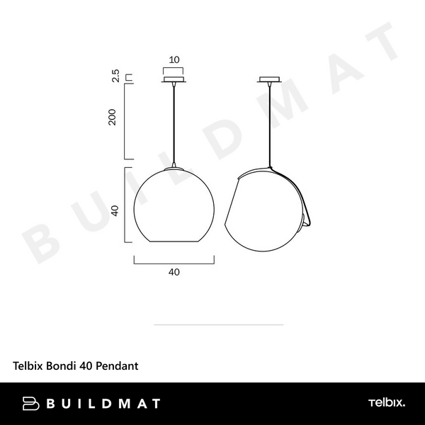 Telbix Bondi 40 Pendant Smoke