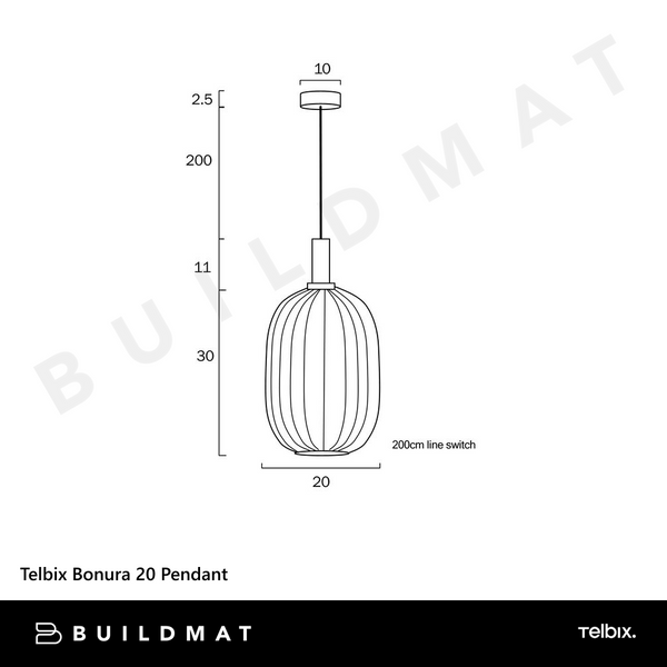 Telbix Bonura 20 Pendant Nickel Clear