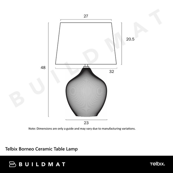 Telbix Borneo Ceramic Table Lamp Bronze