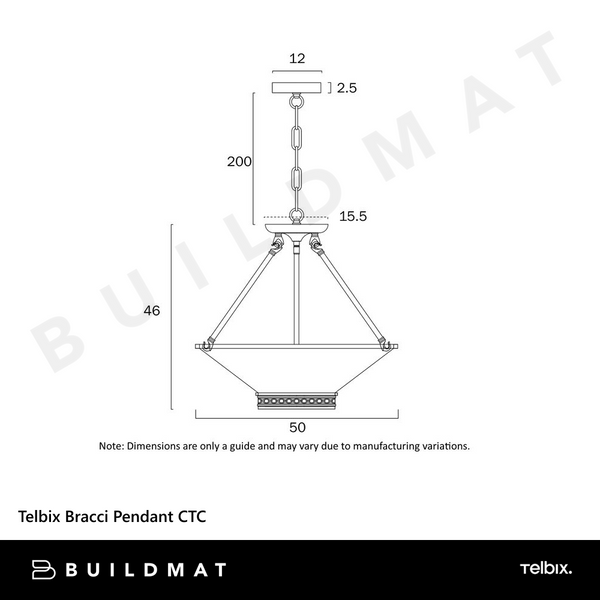 Telbix Bracci Pendant CTC Brass