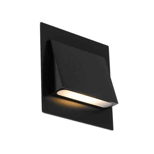 Telbix Brea Square Stair Light Black 3000K