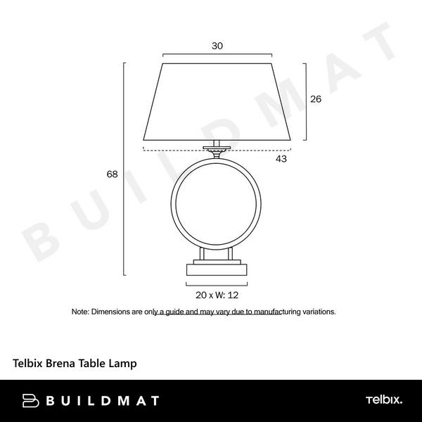 Telbix Brena Table Lamp Aged Gold Cream