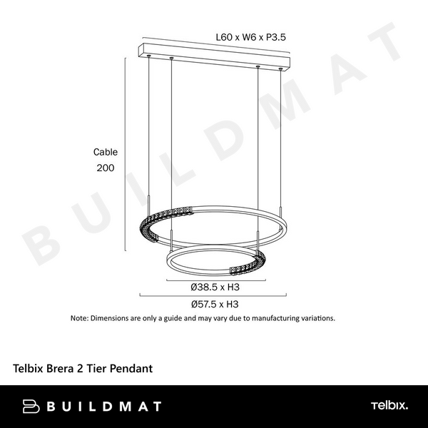 Telbix Brera 2 Tier Pendant Black