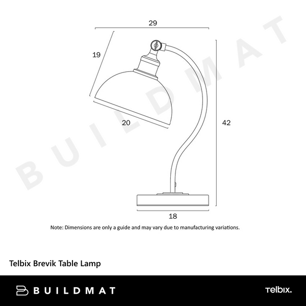 Telbix Brevik Table Lamp Black