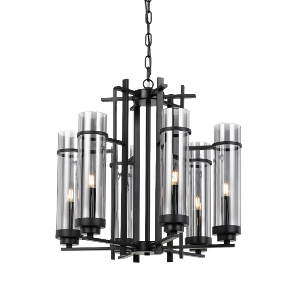Telbix Burgess 6LT Pendant Black