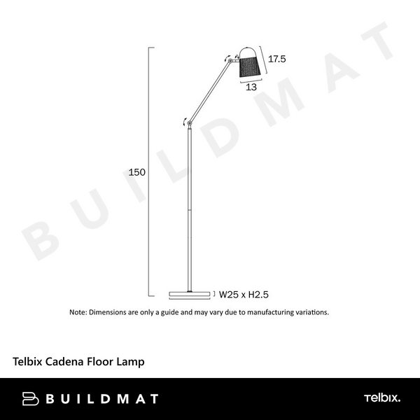 Telbix Cadena Floor Lamp Black
