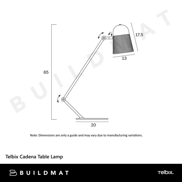 Telbix Cadena Table Lamp Black