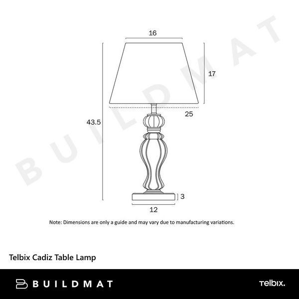 Telbix Cadiz Table Lamp Antique Gold
