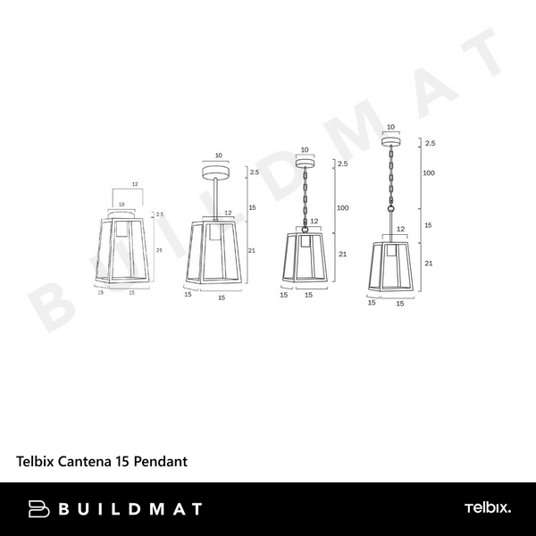 Telbix Cantena 15 Pendant Black