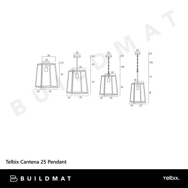 Telbix Cantena 25 Pendant Black